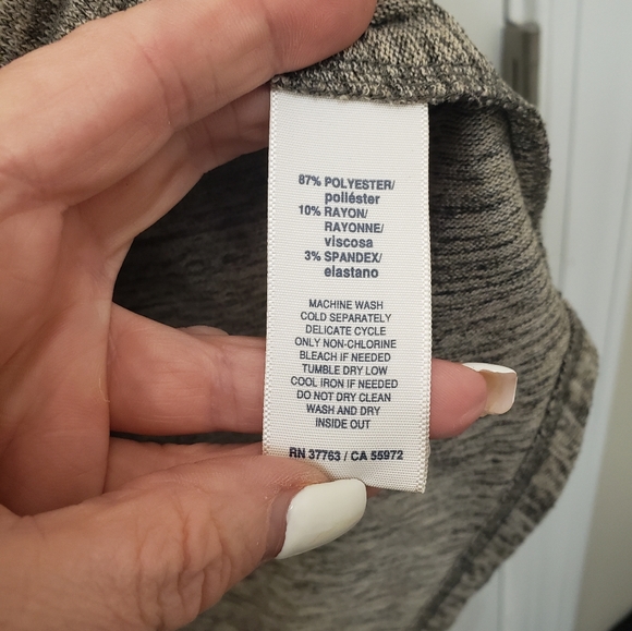 Rafaella weekend, Tan black, cowlneck drawstring, sharkbite hem knit tunic, SZXL - Picture 9 of 14